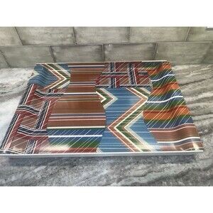 Georges Briard Plastic Platter Serving Coffee Table Tray MCM 21”x15”x1”